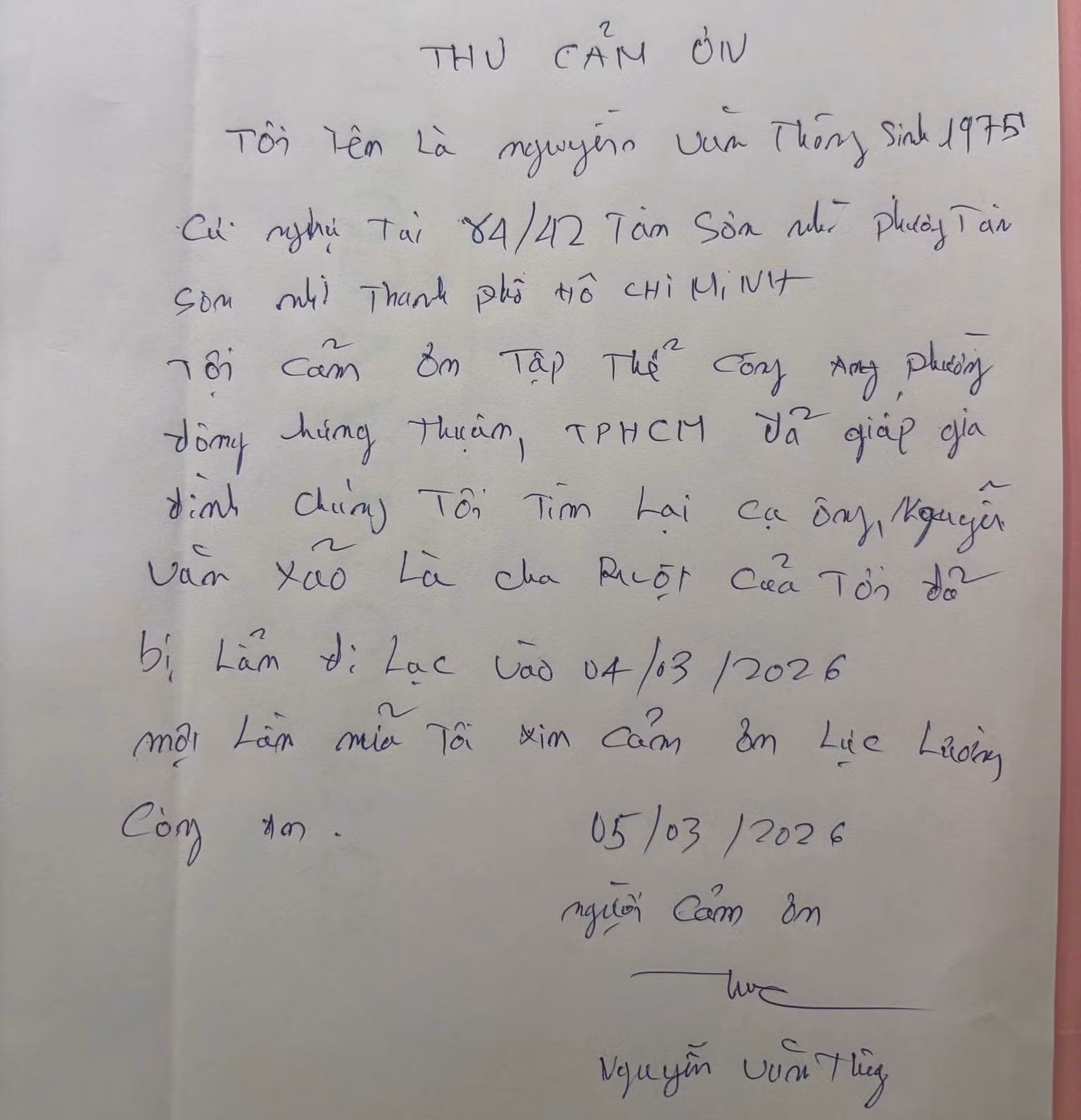 Những lá thư cảm ơn đầy cảm xúc gửi Công an -0