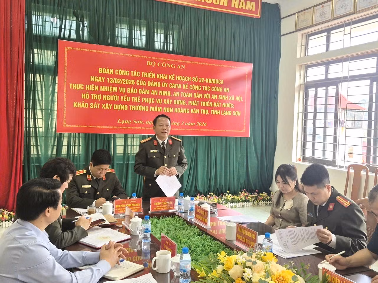 Rà soát triển khai Kế hoạch 22 của Đảng ủy Công an Trung ương và khảo sát xây trường mầm non Hoàng Văn Thụ tại Lạng Sơn -0
