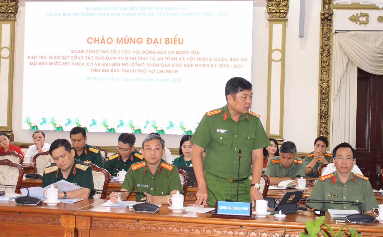 Đoàn công tác của Hội đồng bầu cử Quốc gia kiểm tra công tác bảo đảm ANTT tại TP Hồ Chí Minh -0