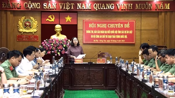Công an tỉnh Bà Rịa-Vũng Tàu báo cáo một số nội dung liên quan đến các Dự án luật