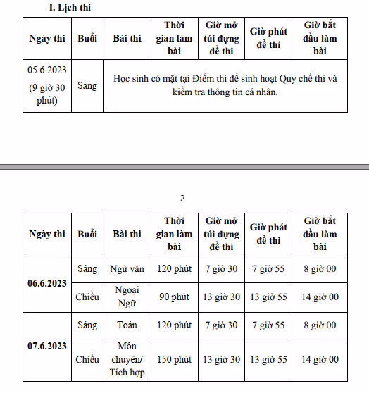 Công bố lịch thi, ngày công bố điểm thi, điểm chuẩn kỳ thi tuyển sinh lớp 10 -0