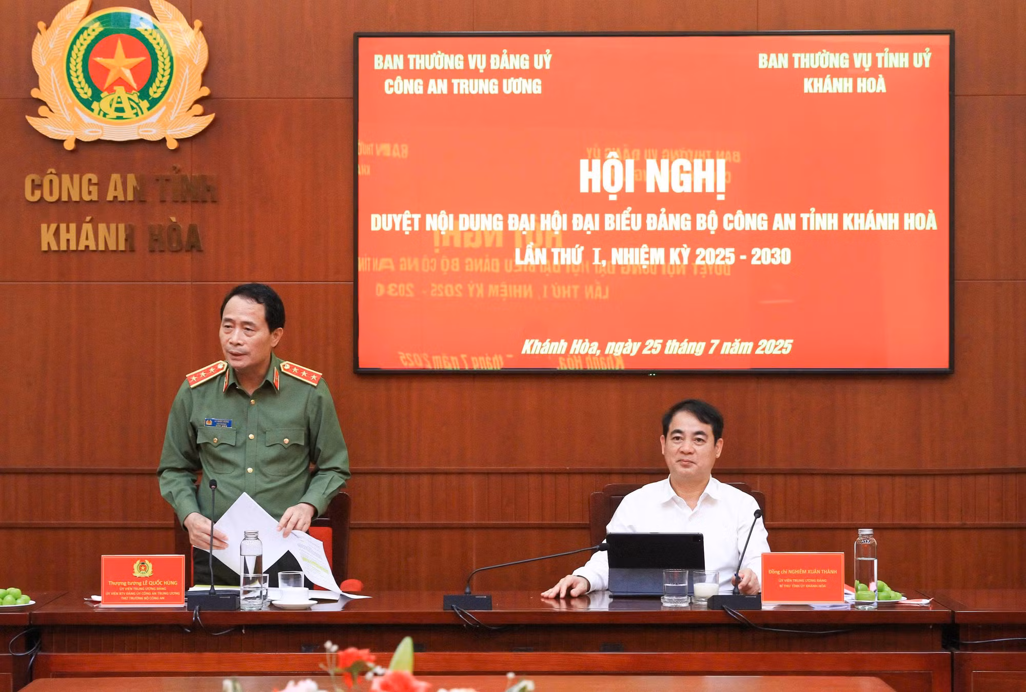 Đảng ủy Công an Trung ương và Tỉnh ủy Khánh Hòa kiểm tra công tác chuẩn bị Đại hội Đảng bộ Công an tỉnh nhiệm kỳ 2025–2030 -0