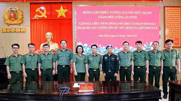 Công an tỉnh Ninh Bình tự hào, vinh dự khi tiếp tục có CBCS tham gia nhiệm vụ giữ gìn hoà bình Liên hợp quốc