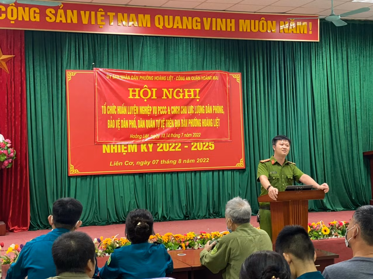 Tập huấn cho 44 đội dân phòng phòng cháy, chữa cháy trên địa bàn phường Hoàng Liệt -0
