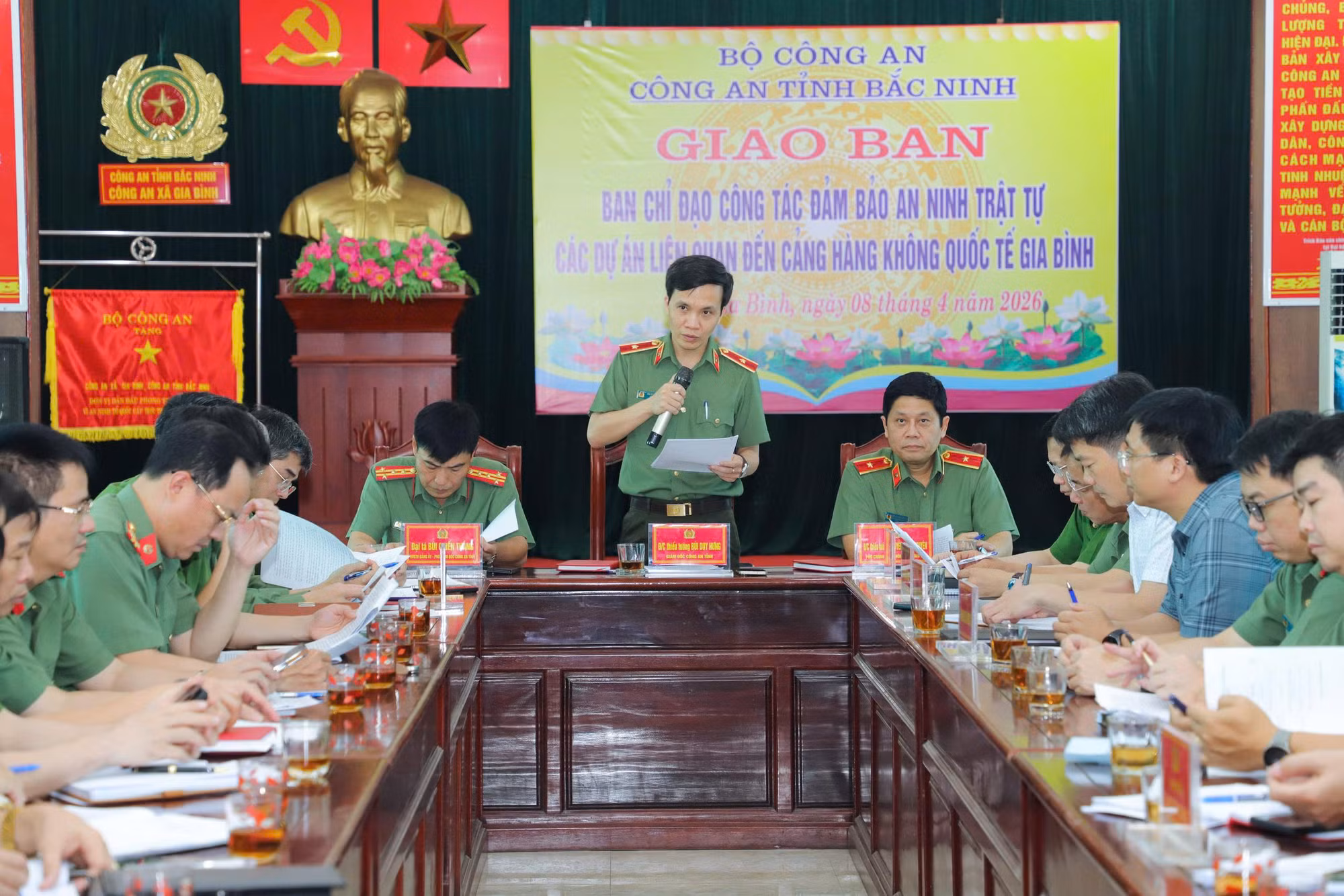 Giao ban thực công tác đảm bảo an ninh, trật tự xây dựng Cảng hàng không quốc tế Gia Bình -0