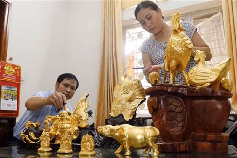 Hà Nội bảo tồn nghề quỳ vàng bạc Kiêu Kỵ -0