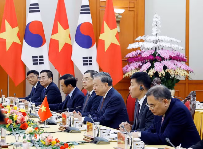 Tổng Bí thư Tô Lâm hội kiến với Chủ tịch Quốc hội Hàn Quốc Woo Won Shik -0