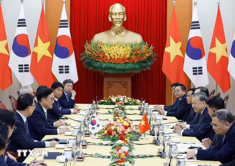 Tổng Bí thư Tô Lâm hội kiến với Chủ tịch Quốc hội Hàn Quốc Woo Won Shik -0