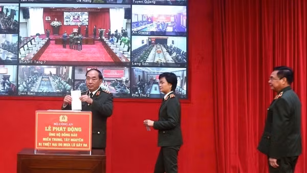 Bộ Công an phát động ủng hộ đồng bào miền Trung, Tây Nguyên bị thiệt hại do mưa lũ