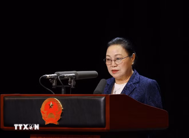 Đại sứ Lào tại Việt Nam Khamphao Ernthavanh phát biểu. (Ảnh: Lâm Khánh/TTXVN)