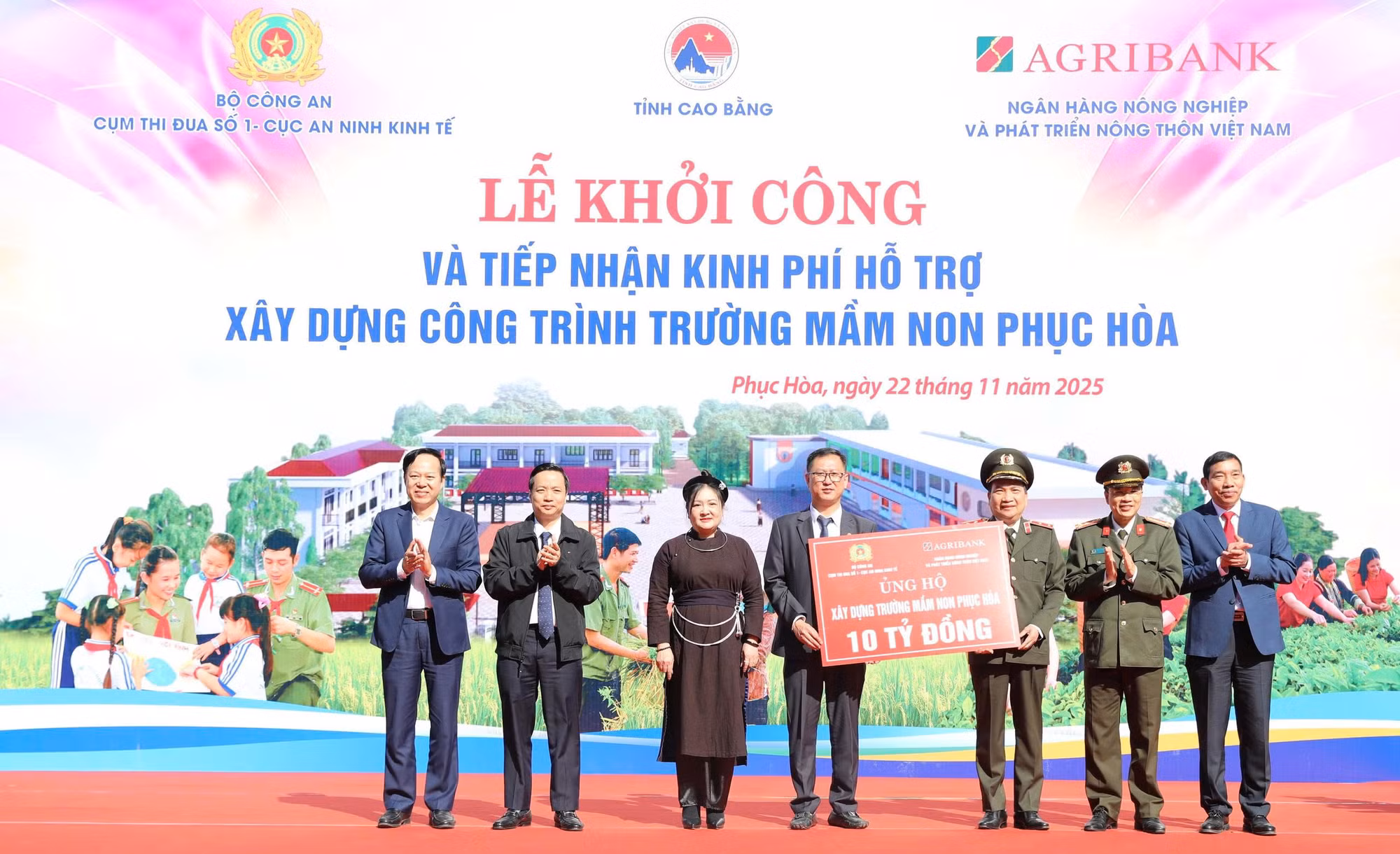 Cụm thi đua số 1 khởi công xây dựng Trường mầm non Phục Hòa, Cao Bằngd -0