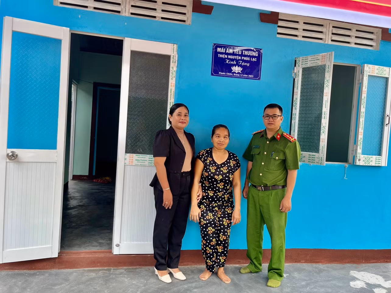 Công an xã Phước Chiến vận động xây dựng hai căn nhà 