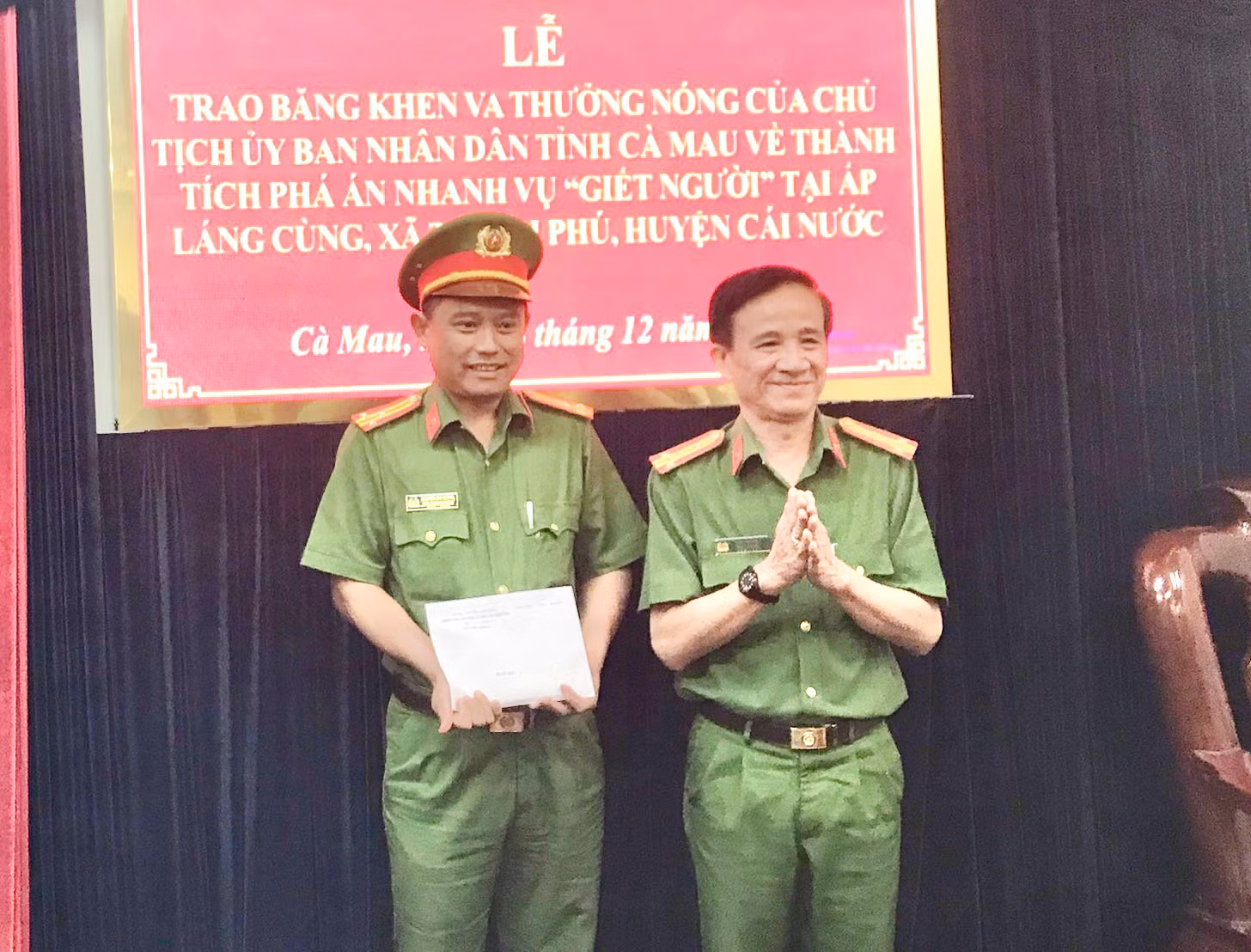 Khen thưởng tập thể, cá nhân phá nhanh vụ án con rể sát hại vợ mang thai và cha mẹ vợ -0