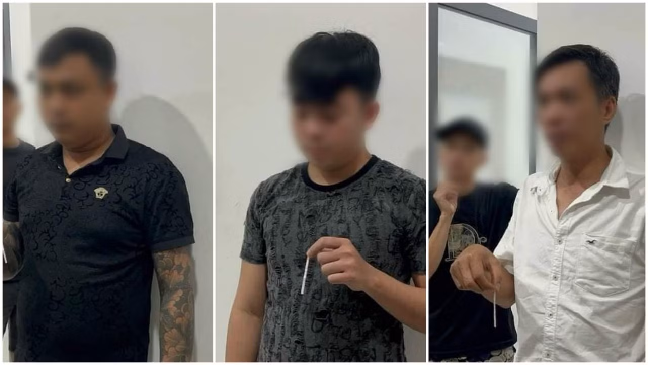 Phát hiện 7 thanh niên “phê” ma túy trên một ô tô chở 4 khẩu súng, mã tấu, ma túy -0