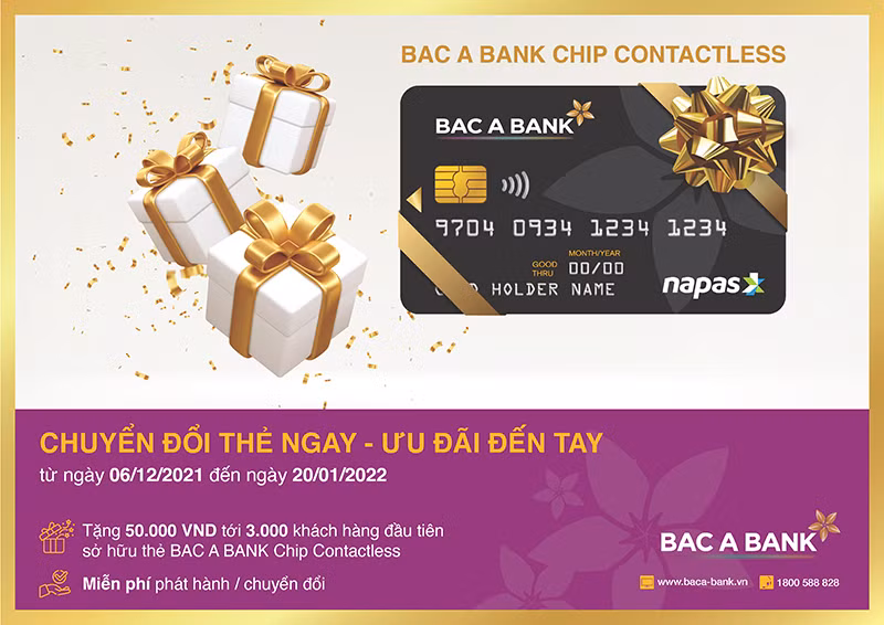 “Một chạm – Vạn tính năng” cùng thẻ ghi nợ nội địa BAC A BANK Chip Contactless -0