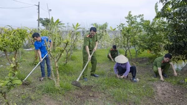 Cụm Công an xã liên kết giữ gìn an ninh trật tự