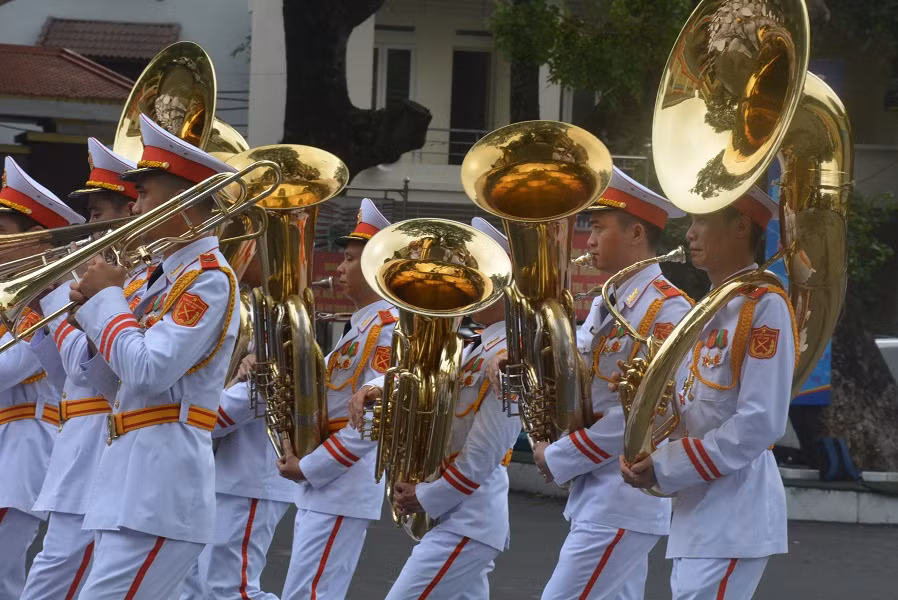 Đoàn Nghi lễ Quân đội tổng duyệt chương trình biểu diễn tại Nhạc hội Cảnh sát các nước ASEAN+ -4