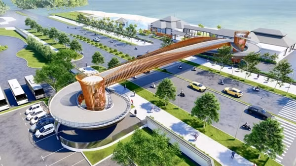 Đà Nẵng lần đầu tiên có cầu vượt đi bộ tuyến đường ven biển