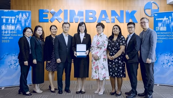 Eximbank vinh dự nhận giải thưởng thanh toán quốc tế xuất sắc từ Citibank