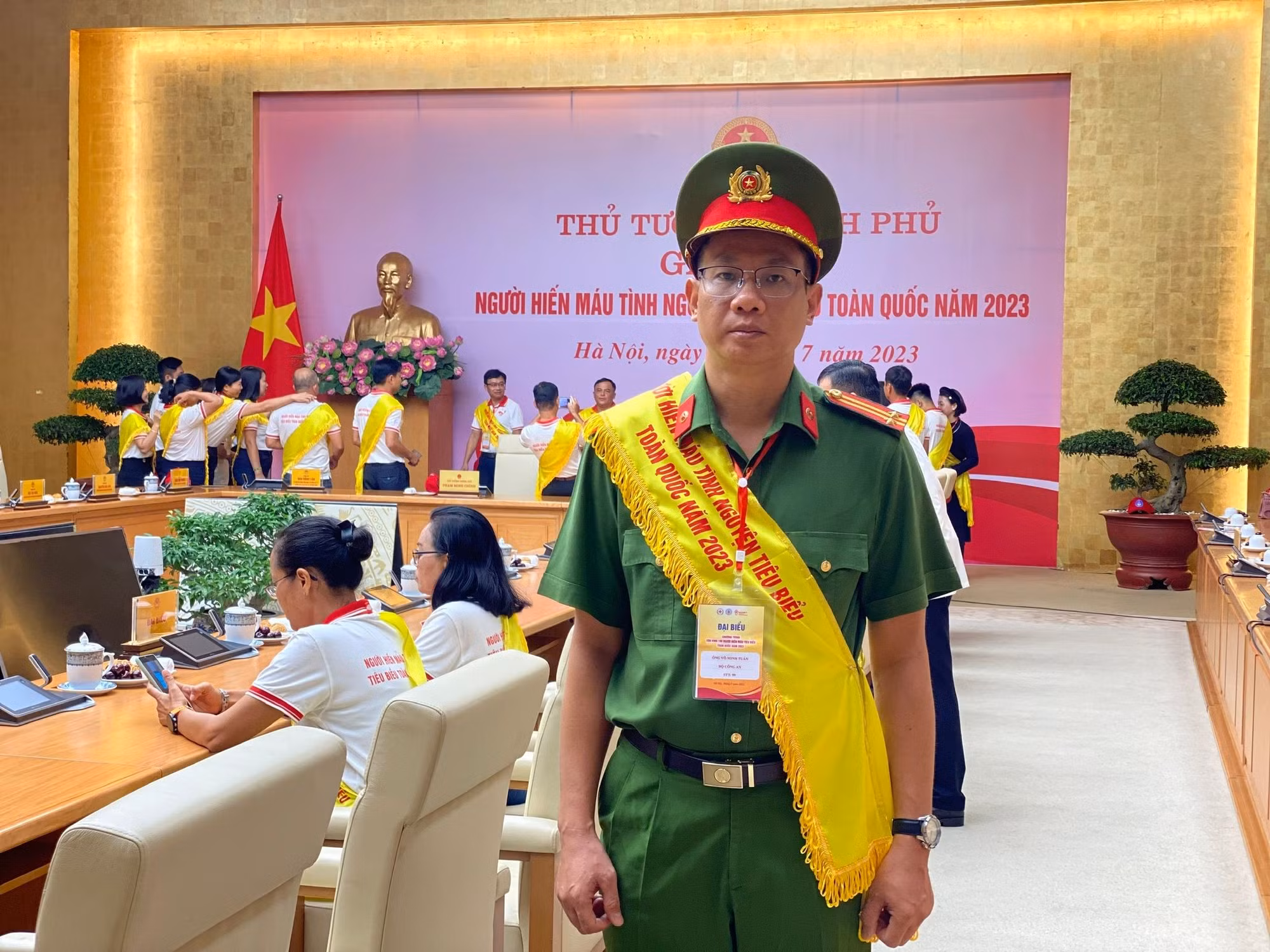 Những chiến sĩ Công an tiêu biểu trong hiến máu tình nguyện -0
