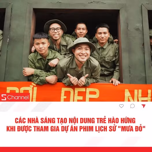 các tiktoker trẻ hào hứng tham gia phim chiến tranh mưa đỏ.jpg -0