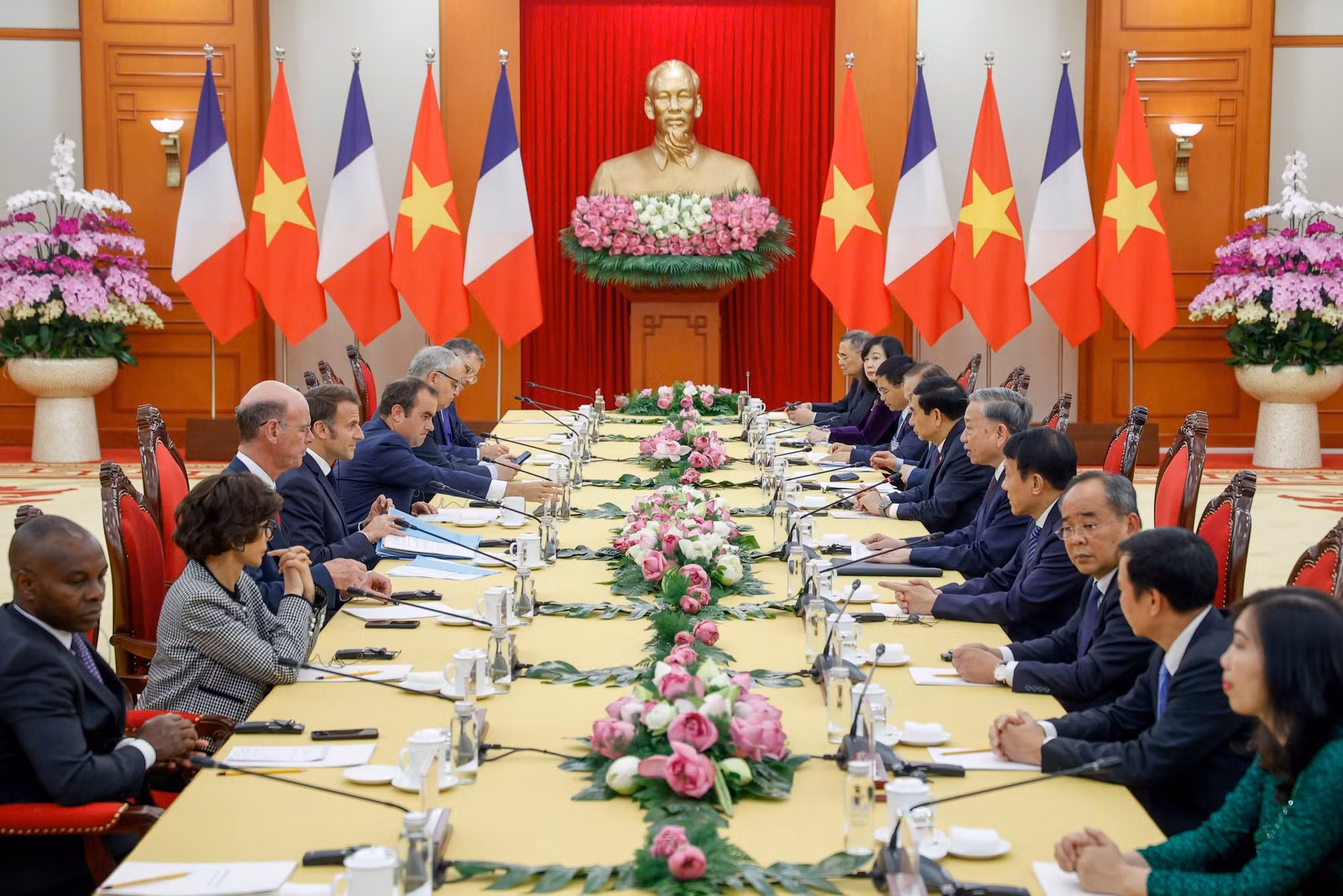 Tổng thống Emmanuel Macron hội kiến Tổng Bí thư Tô Lâm -1