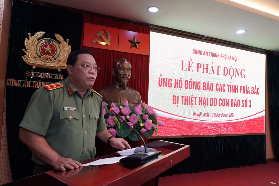 Công an TP Hà Nội phát động ủng hộ đồng bào một số tỉnh phía Bắc bị thiệt hại do mưa lũ -0