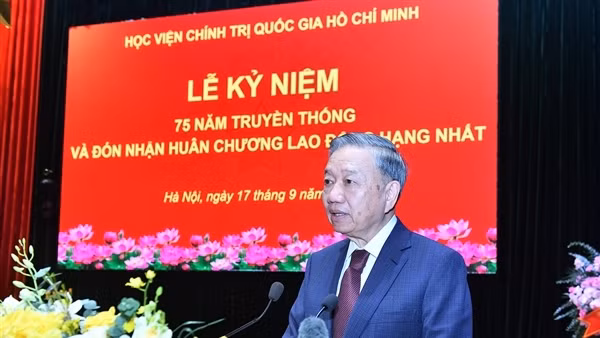 Toàn văn Bài phát biểu của Tổng Bí thư, Chủ tịch nước Tô Lâm tại Lễ kỷ niệm 75 năm Ngày truyền thống Học viện Chính trị quốc gia Hồ Chí Minh