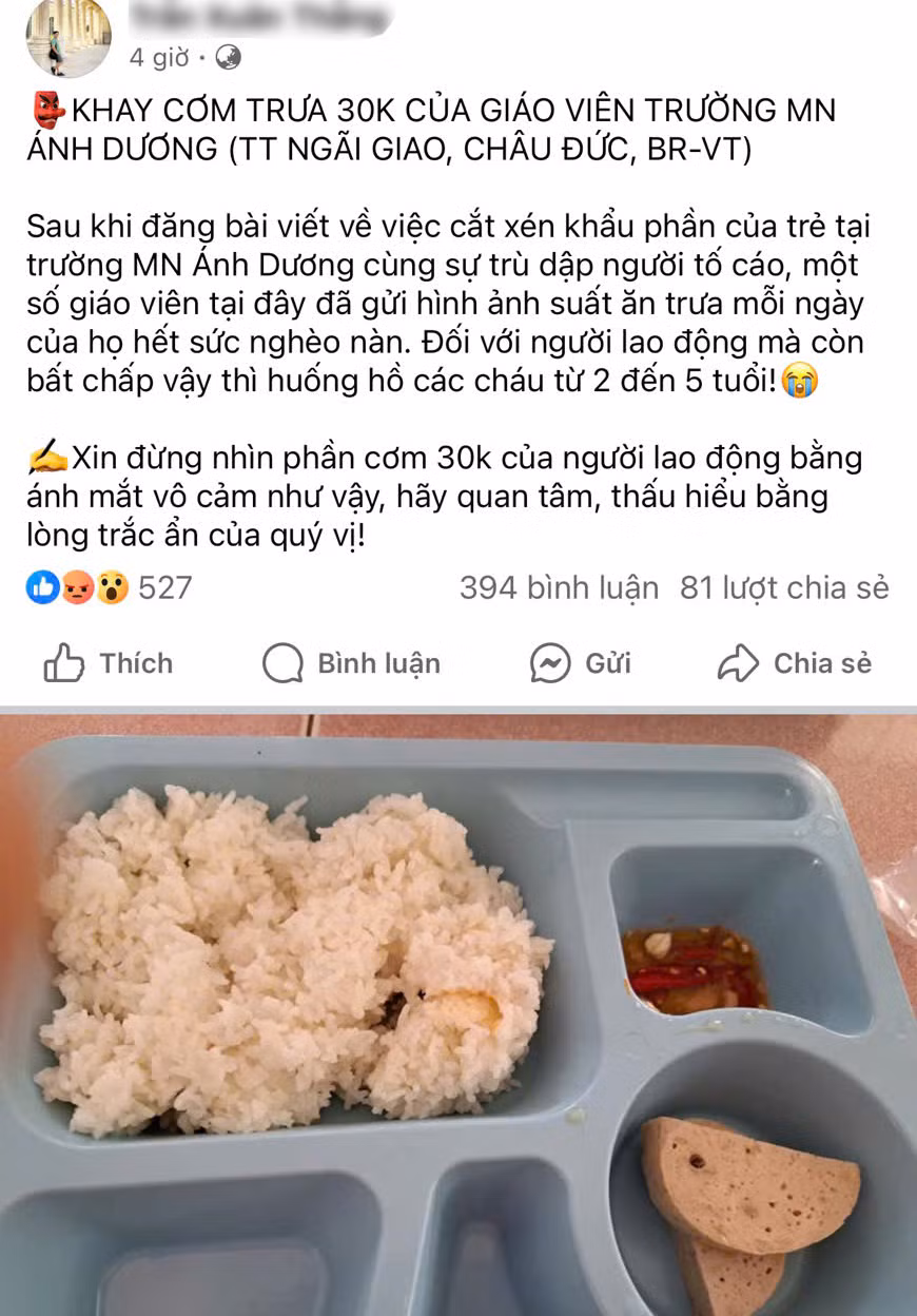Vụ khay cơm “bèo bọt”: Các giáo viên mầm non bật khóc khi đối thoại với Chủ tịch huyện -0