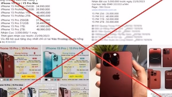 Cảnh giác khi đặt cọc mua điện thoại iPhone 15