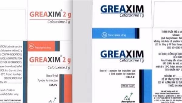 Thu hồi 6 lô thuốc bột pha tiêm Greaxim trị các bệnh nhiễm khuẩn nặng