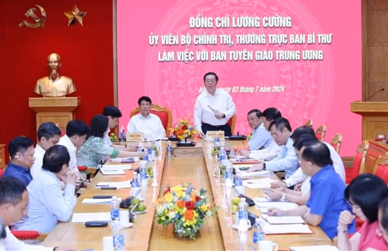 Thường trực Ban Bí thư thăm, làm việc với Ban Tuyên giáo Trung ương -0