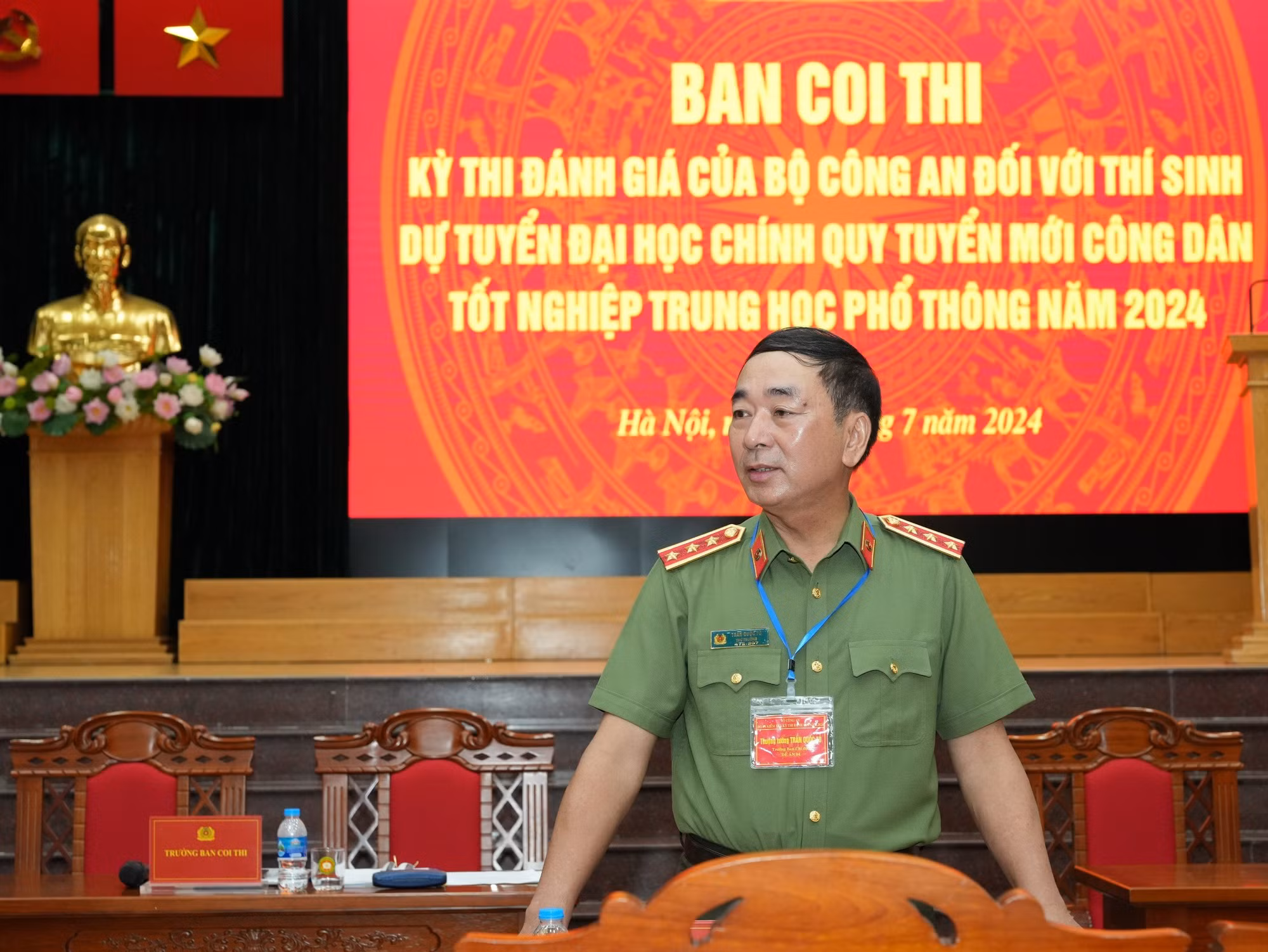 Thứ trưởng Trần Quốc Tỏ kiểm tra công tác tổ chức Kỳ thi đánh giá của Bộ Công an năm 2024 -0