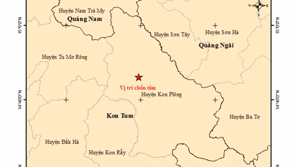 Kon Tum liên tiếp xảy ra 4 trận động đất, mạnh nhất 5.0 độ richter