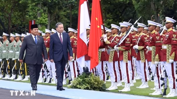 Lễ đón Tổng Bí thư Tô Lâm và Phu nhân thăm cấp nhà nước Cộng hòa Indonesia