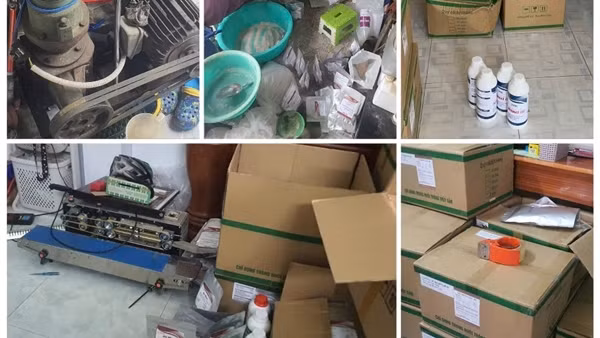 Phát hiện cơ sở tự pha trộn thuốc và thức ăn nuôi trồng thủy sản