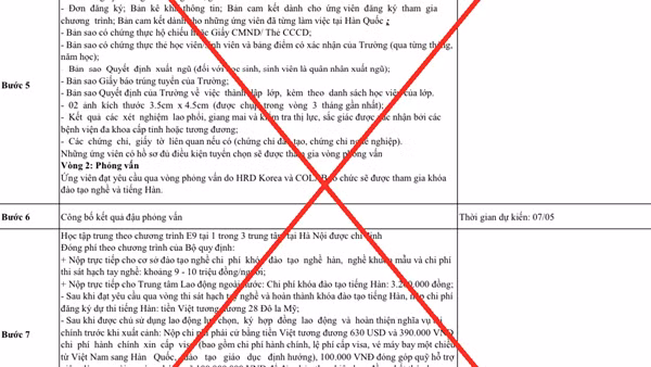 Cảnh báo lừa đảo lao động đi Hàn Quốc