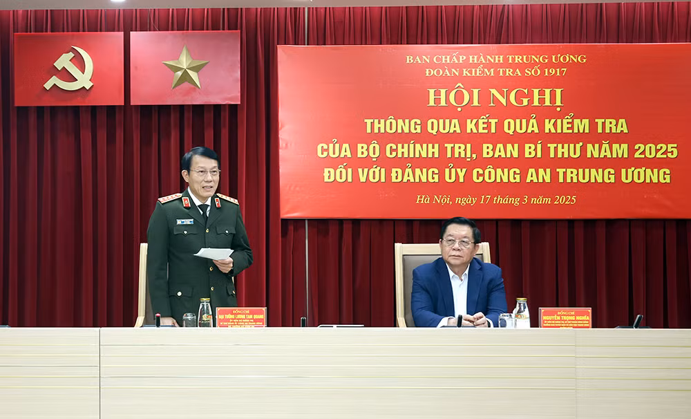 Thông qua kết quả kiểm tra của Bộ Chính trị, Ban Bí thư năm 2025 đối với Đảng ủy Công an Trung ương -0