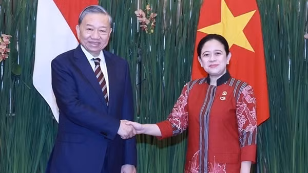 Tổng Bí thư Tô Lâm hội kiến Chủ tịch Hội đồng Đại biểu nhân dân Indonesia