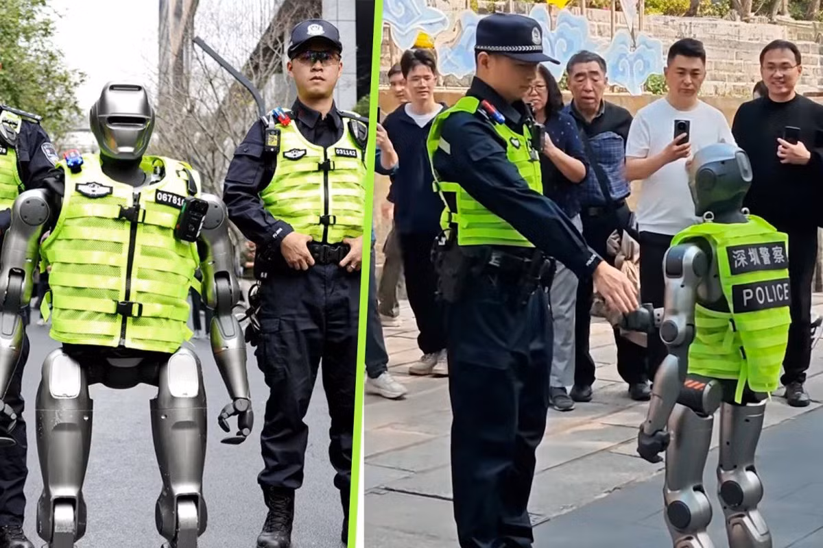 Robot cảnh sát gây sốt ở Trung Quốc -0