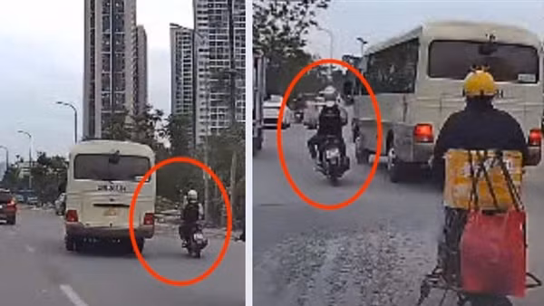 Triệu tập tài xế xe khách “múa lốp”, chèn ép xe máy trên Đại lộ Thăng Long