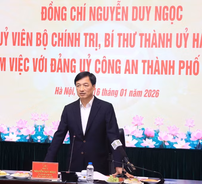 Bí thư Thành ủy Hà Nội làm việc với Đảng ủy Công an thành phố Hà Nội -0