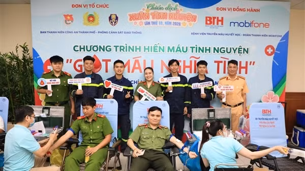 Hơn 400 cán bộ, đoàn viên, thanh niên và CBCS Công an TP Hồ Chí Minh tham gia hiến máu