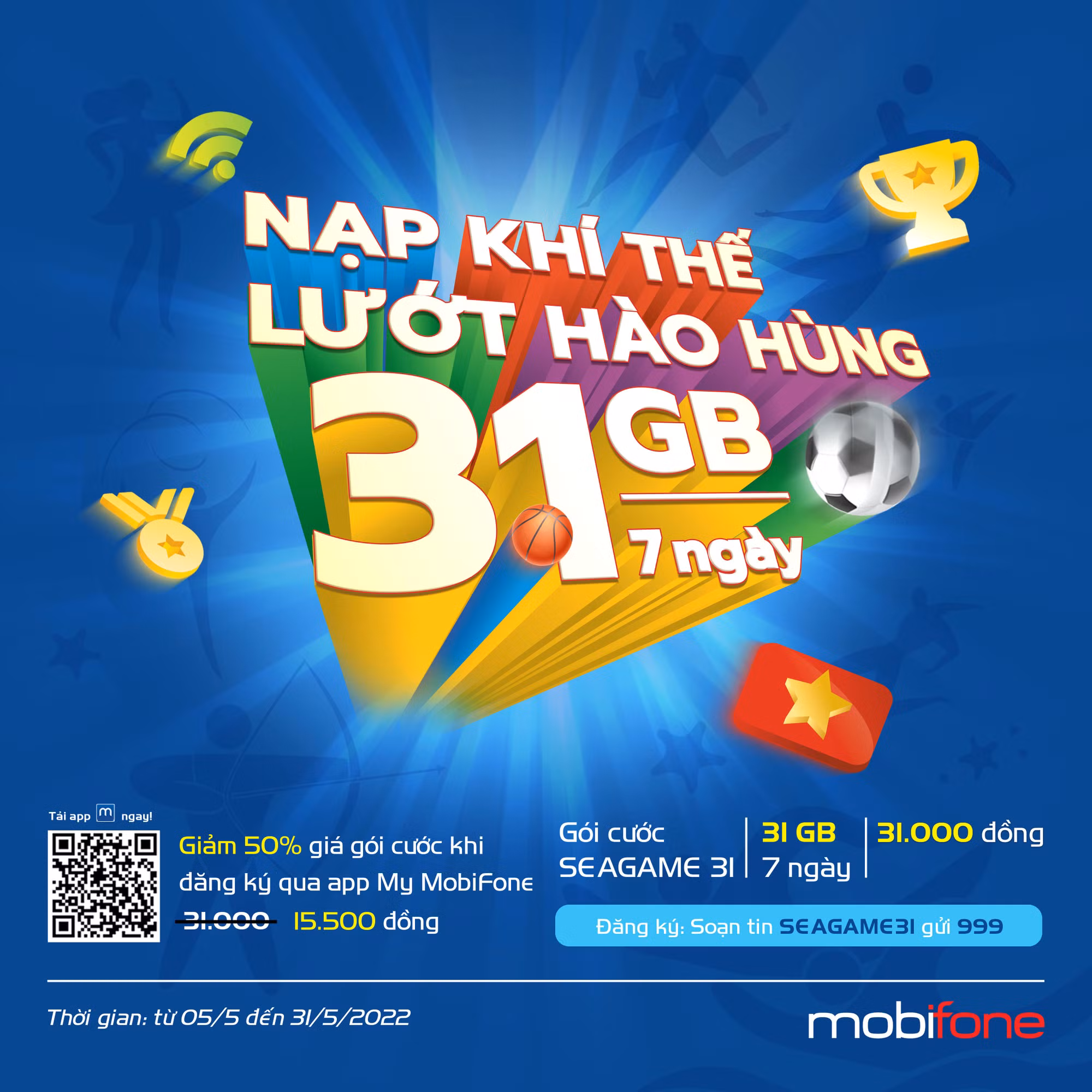 MobiFone tung nhiều ưu đãi khủng cổ vũ SEA Games 31 -0