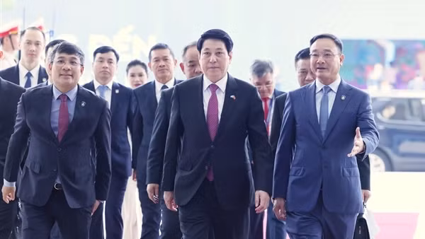 Chủ tịch nước Lương Cường chủ trì Lễ đón các Trưởng đoàn dự Lễ mở ký Công ước Hà Nội