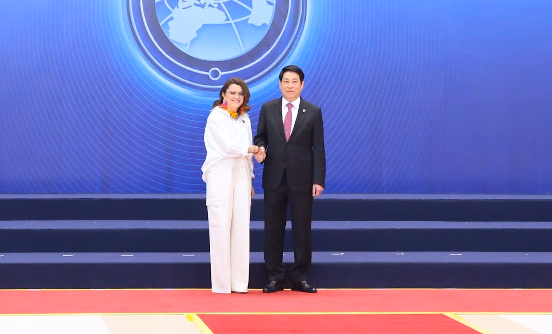Chủ tịch nước Lương Cường chủ trì Lễ đón các Trưởng đoàn dự Lễ mở ký Công ước Hà Nội -1