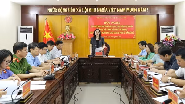 Đoàn Đại biểu Quốc hội Bắc Ninh lấy ý kiến 4 luật về tương trợ tư pháp