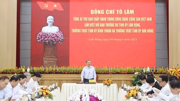 Tổng Bí thư Tô Lâm: Tỉnh Lâm Đồng mới khẩn trương xây dựng lại quy hoạch tổng thể phát triển