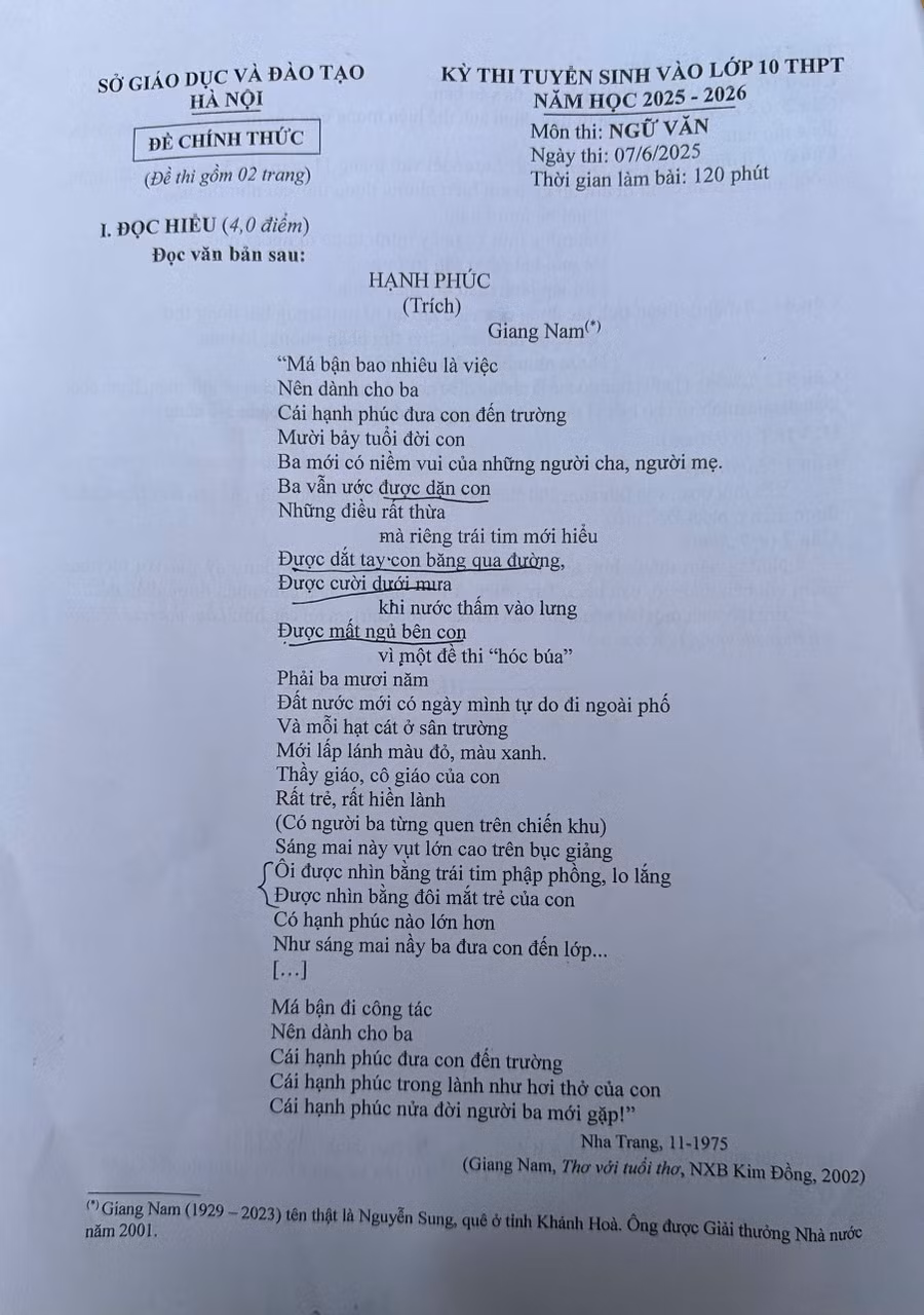 Giáo viên, học sinh nói gì về đề thi môn Ngữ văn lần đầu tiên thi theo chương trình mới? -0