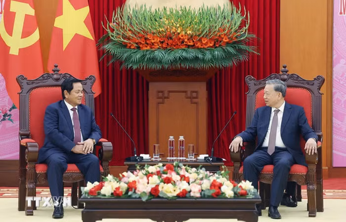 Tổng Bí thư Tô Lâm tiếp Đoàn đại biểu cấp cao Đảng Nhân dân Campuchia -0